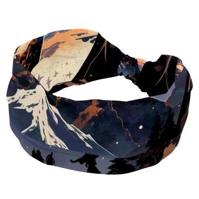 1 Pack Colorful Landscape-822 Elastic Soft Fabric Non-Slip Women's Fashion Headbands - Soft, Wide, and Stylish for All Occasions