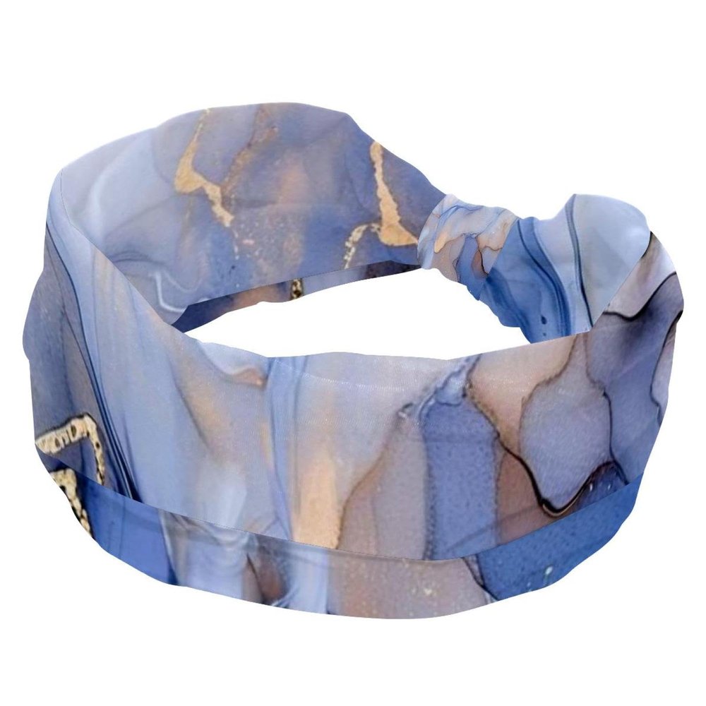 1 Pack Headbands for Women Non Slip Elastic Sports Hair Bands for Women, Soft Cloth Headband for Workout Yoga Fashion Hair Accessories,Art Marble-1415