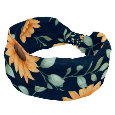 1 Pack Aesthetic Sunflower-354 Elastic Soft Fabric Non-Slip Women's Fashion Headbands - Soft, Wide, and Stylish for All Occasions