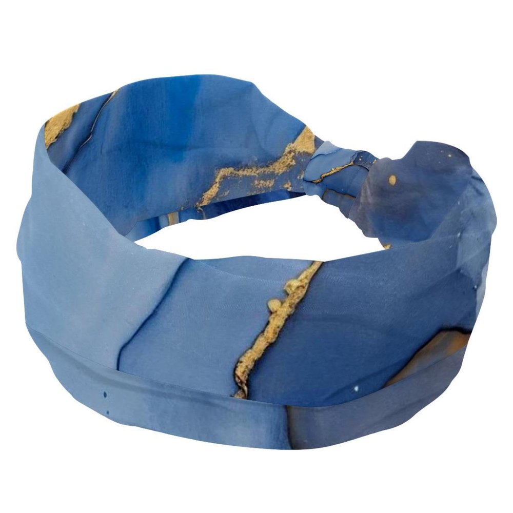 1 Pack Art Marble-1383 Elastic Soft Fabric Non-Slip Women's Fashion Headbands - Soft, Wide, and Stylish for All Occasions