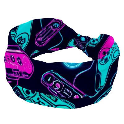 1 Pack Wide Headbands For Women Elastic Headband Funny Game Controller-1111 Head Bands Women's Hair Band Turban Workout Soft Sweat Hairband Accessories