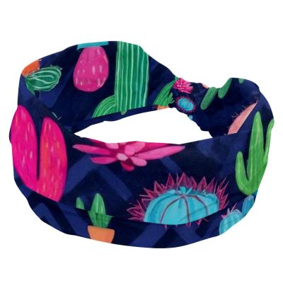 1 Pack Colorful Cactus-471 Elastic Soft Fabric Non-Slip Women's Fashion Headbands - Soft, Wide, and Stylish for All Occasions