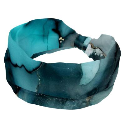 1 Pack Art Marble-1410 Elastic Soft Fabric Non-Slip Women's Fashion Headbands - Soft, Wide, and Stylish for All Occasions