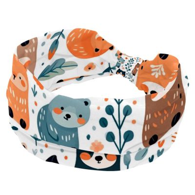 1 Pack Cartoon Animals-1194 Elastic Soft Fabric Non-Slip Women's Fashion Headbands - Soft, Wide, and Stylish for All Occasions