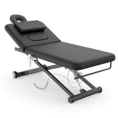 Olela 32" Electric Heavy Duty Massage Table, Electric Esthetician Bed with Electric Lift & Manual Backrest, Treatment Table with Metal X Frame, PU Leather for Spa, Beauty, Tattoo
