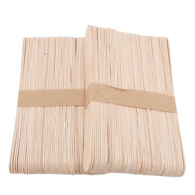 Ymiko 100pcs Wax Stick Wooden Applicator Portable Disposable Hair Removal Sticks Brows Wood Body Small Areas Waxing Stick