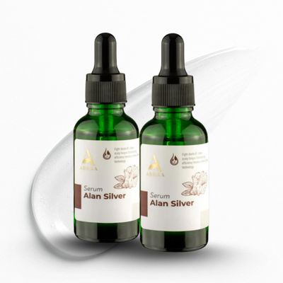 ABERA Alan Silver Serum  Botanical Hydrating Serum for Dry & Sensitive Skin  Nourishes & Moisturizes with Black Ginger, Cedar Oil & Neem  Lightweight Formula for All Skin Types (2 Boxes)