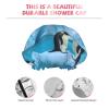 Penguins On The Iceberg Shower Cap for Women Men Double Layer Waterproof Bath Cap Elastic Reusable Shower Hat Bath Hair Wrap Hat Washable Shower Bonnet for Long Hair, Braids view 3