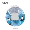 Penguins On The Iceberg Shower Cap for Women Men Double Layer Waterproof Bath Cap Elastic Reusable Shower Hat Bath Hair Wrap Hat Washable Shower Bonnet for Long Hair, Braids view 4