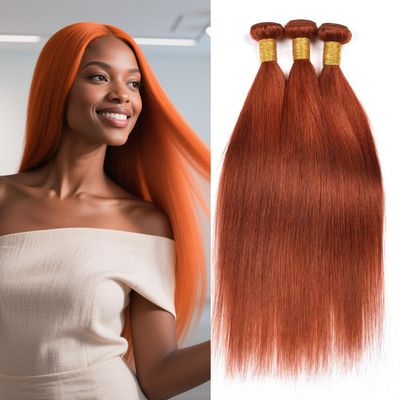 Biliisyff 24 26 28 Inch Orange Human Hair Bundles Color 350