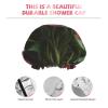 Flowers Shower Cap for Women Men Double Layer Waterproof Bath Cap Elastic Reusable Shower Hat Bath Hair Wrap Hat Washable Shower Bonnet for Long Hair, Braids view 3