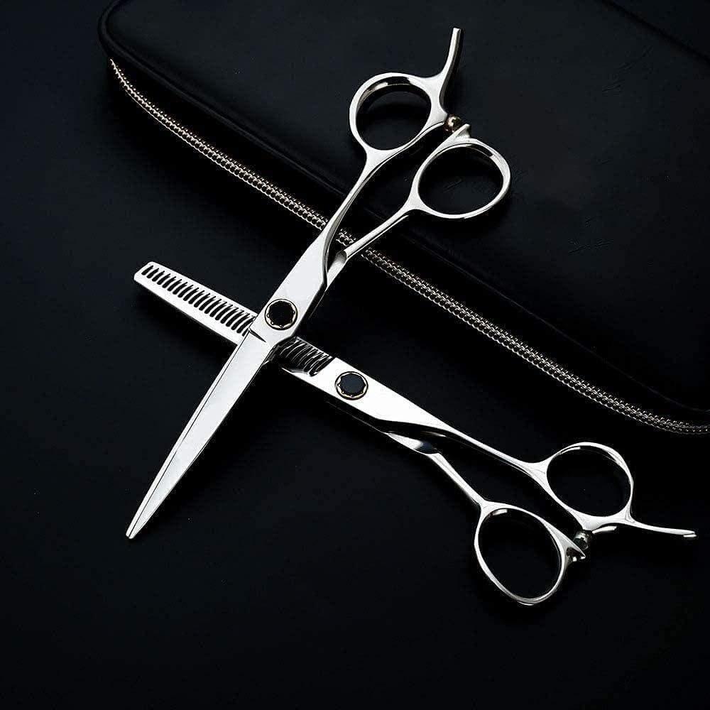 Professional 6.0 Inch Barber Scissors - Stainless Steel Hair Cutting & Thinning Shears for Salon & Home Use