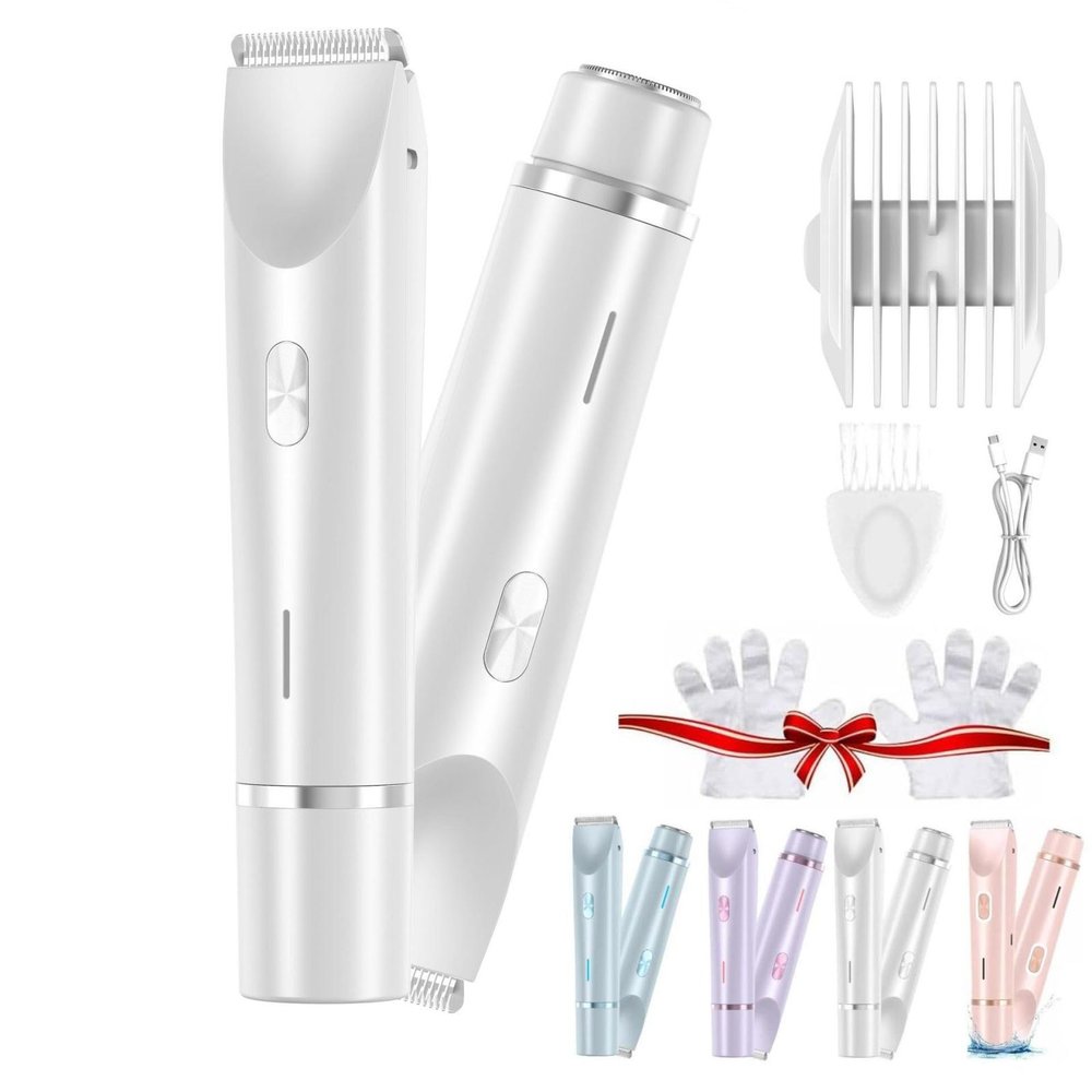 Zquwopk Bikini Trimmer, Portable Women Shaver Tool, Double Head Detachable Razors, Wet and Dry, for Facial Face Lip Chin Underarm Legs