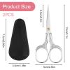 2 Pack Eyebrow Scissors for Women Small Sharp Beauty Trimmer Scissors Set with Protective Cover for Hair Cutting Beard Eyebrow Nose Facial Hair | Sewing Trimming Scissor for Embroidery Thread view 2