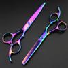 440c Steel 6 Inch Rainbow Cutting & Thinning Hairdressing Scissor Shears Cut Barber Hair Scissors Set view 2