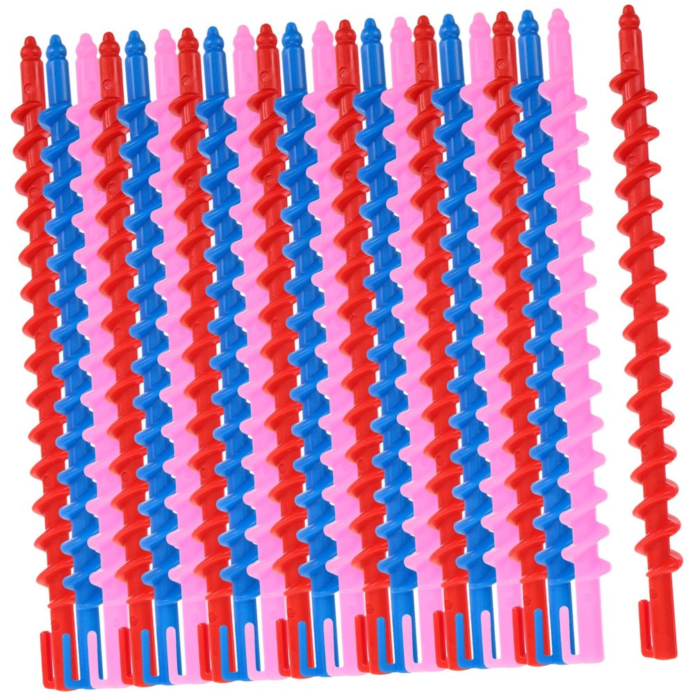 Garneck 20PCS Spiral Hair Curlers Perm Rods for Women and Teens Flexible Small Solid Rods for Long and Hair Heatless Curling Rollers for Waves and Retro Hairstyles Random Color