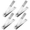 Gjinxi Straight Nail Clippers 4 Pieces Nails Cutter Stainless Steel Flat Nail Clippers Set, Ultra Sharp Fingernail Clipper Adult for Thick Toenails for Natural Nails and Acrylic, Silver view 1