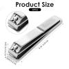 Gjinxi Straight Nail Clippers 4 Pieces Nails Cutter Stainless Steel Flat Nail Clippers Set, Ultra Sharp Fingernail Clipper Adult for Thick Toenails for Natural Nails and Acrylic, Silver view 2