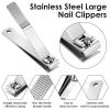 Gjinxi Straight Nail Clippers 4 Pieces Nails Cutter Stainless Steel Flat Nail Clippers Set, Ultra Sharp Fingernail Clipper Adult for Thick Toenails for Natural Nails and Acrylic, Silver view 3
