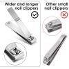 Gjinxi Straight Nail Clippers 4 Pieces Nails Cutter Stainless Steel Flat Nail Clippers Set, Ultra Sharp Fingernail Clipper Adult for Thick Toenails for Natural Nails and Acrylic, Silver view 4