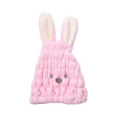 Didiseaon Cartoon Rabbit Dry Hair Hat Super Absorbent Elastic Hair Drying Cap for Bathing and Face Washing Fast Drying Frizz Soft Towel for Random Color Random Color