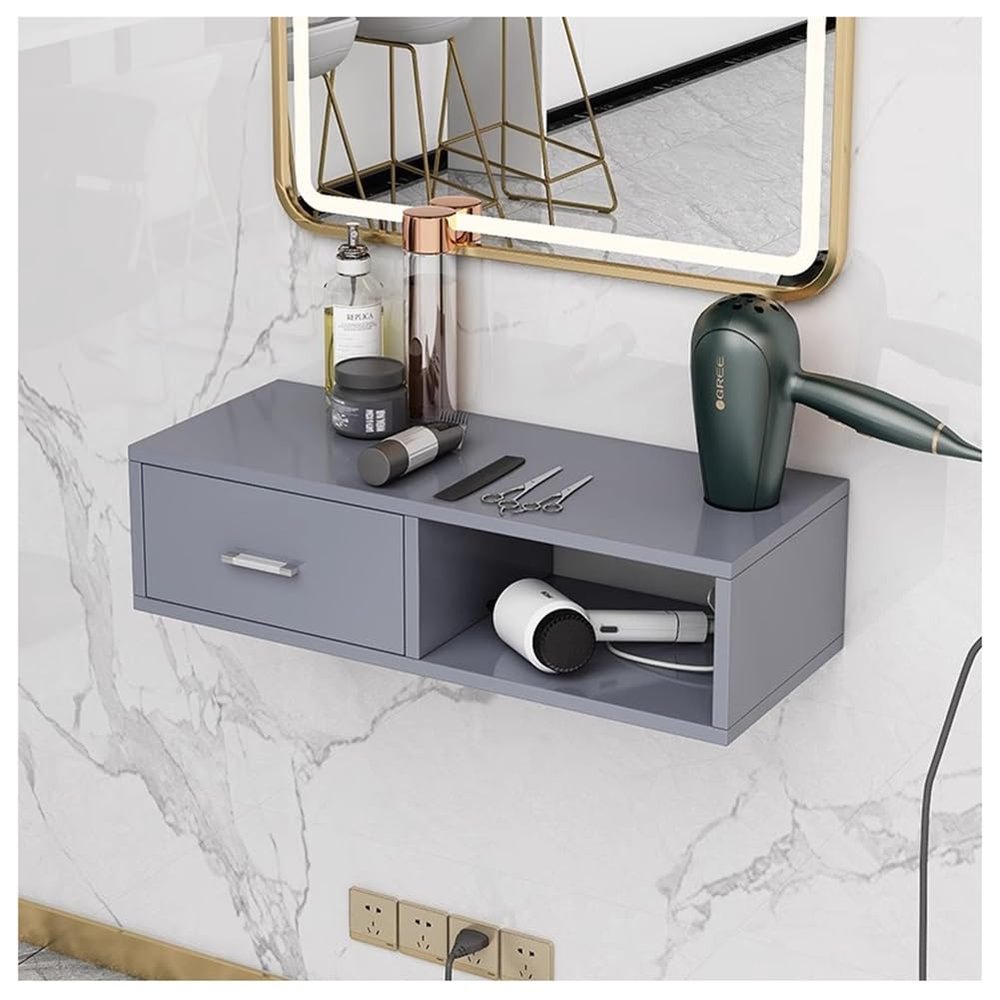 exproyzk Hair Tool Organizer Wall Mount Station Styling Cabinet Bathroom Countertop Organizer(Gray,70x30x16cm)