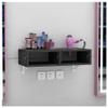 exproyzk Wall Mounted Station Cabinet with Hair Dryer Holder, Hair Styling Tools & Accessories Organizer(Black,50x30x16cm) view 1