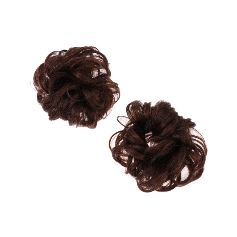 Baluue 2Pcs Light Brown Synthetic Hair Bun Chignon Hair Plate Tool for Women Delicate Headwear for Volume and Fullness Easy to Use