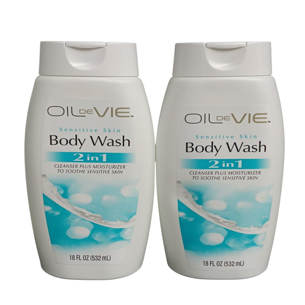 Oil de Vie Sensitive Skin Body Wash, 2-in-1 18 Fl Oz,(Pack of 2)