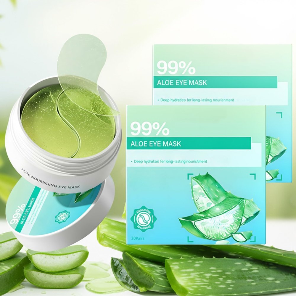 Belluxe 2 Pack Aloe Vera Eye Mask  60 Pairs, 120pcs | Soothing & Hydrating Eye Gel Patches for Dark Circles & Puffiness, Gentle Eye Care for Sensitive Skin