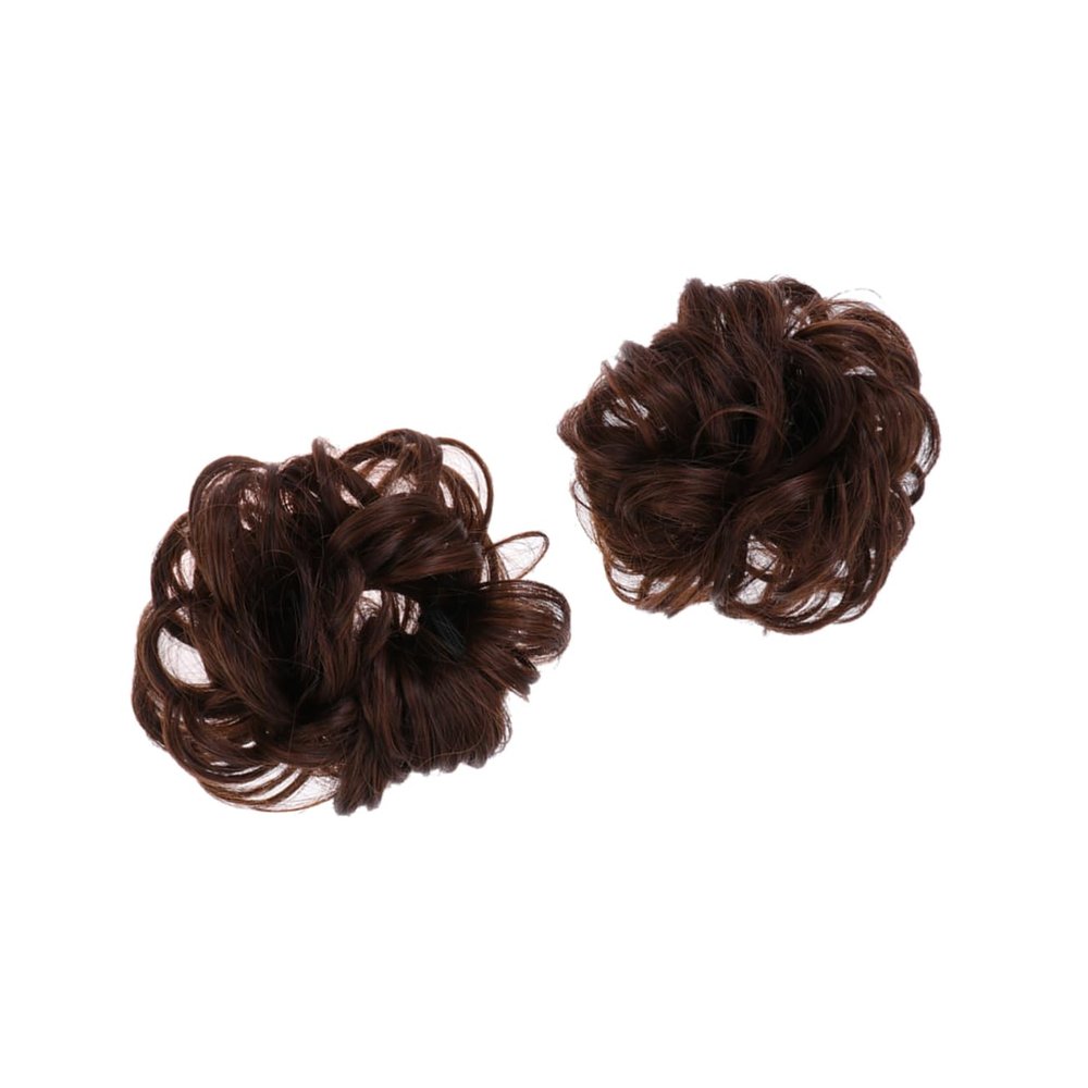 Beaupretty 2Pcs Synthetic Hair Bun Light Brown Hair Plate Tool for Women Delicate Headwear Chignon Wig for Volume and Fullness Durable Easy to Use