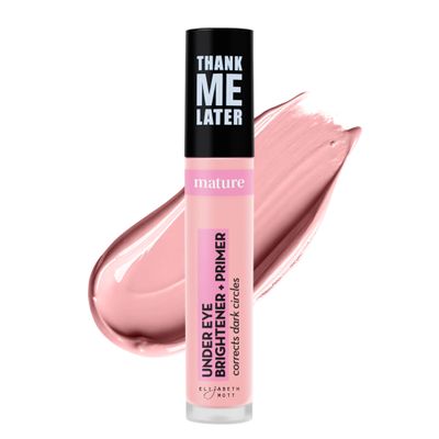 Elizabeth Mott Thank Me Later Under Eye Brightener Base Color-Correcting Base to Use Under Concealer Helps Concealer Apply Smoothly, Wear Better & Cover Dark Circles More Evenly, Pink, 5ml
