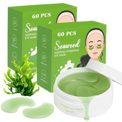 Belluxe 2 Pack Seaweed Eye Mask 60 Pairs, 120pcs | Hydrating & Soothing Under Eye Patches for Dark Circles & Puffiness, Refreshing Under Eye Mask for Tired Skin