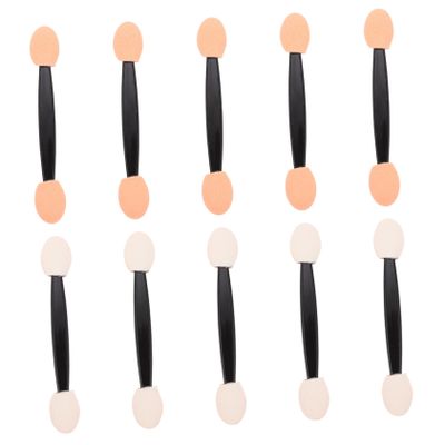 NOLITOY 100pcs Double Ended Eyeshadow Sponge Applicators Professional Latex Cosmetic Brushes for Makeup Artists and Beauty Shops Disposable Dual Sided Eye Shadow Tools for Even Color