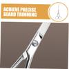 Healifty Stainless Steel Mustache Scissors with Slip Grip Toothed Beard Grooming Scissors for Men Ergonomic Facial Hair Trimmer Durable Silver Precision Cutting Tool view 2