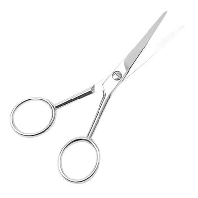FRCOLOR Stainless Steel Beard Scissors for Men Slip Toothed Trimming Scissors Ergonomic Grooming Tool Precise Facial Hair Cutter Durable Haircutting Shears for Beard and Eyebrow