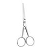 VOSAREA Stainless Steel Mustache Scissors with Toothed Blades for Precise Beard Grooming Ergonomic Non Slip Design Silver Finish Trimming Scissors for Mens Facial Hair Care view 1