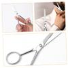 VOSAREA Stainless Steel Mustache Scissors with Toothed Blades for Precise Beard Grooming Ergonomic Non Slip Design Silver Finish Trimming Scissors for Mens Facial Hair Care view 3