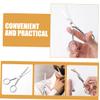 VOSAREA Stainless Steel Mustache Scissors with Toothed Blades for Precise Beard Grooming Ergonomic Non Slip Design Silver Finish Trimming Scissors for Mens Facial Hair Care view 4