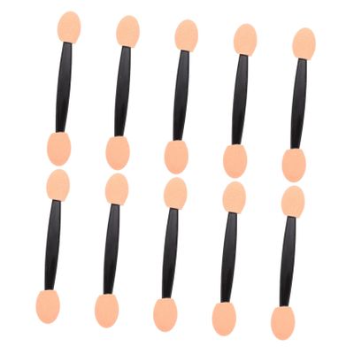 Beaupretty 100pcs Dual Side Disposable Eyeshadow Sponge Applicators Latex Makeup Sticks for Eyeliner Blending Eyebrow Eyelash Application Comfortable Oval Tips Portable for Daily Use and