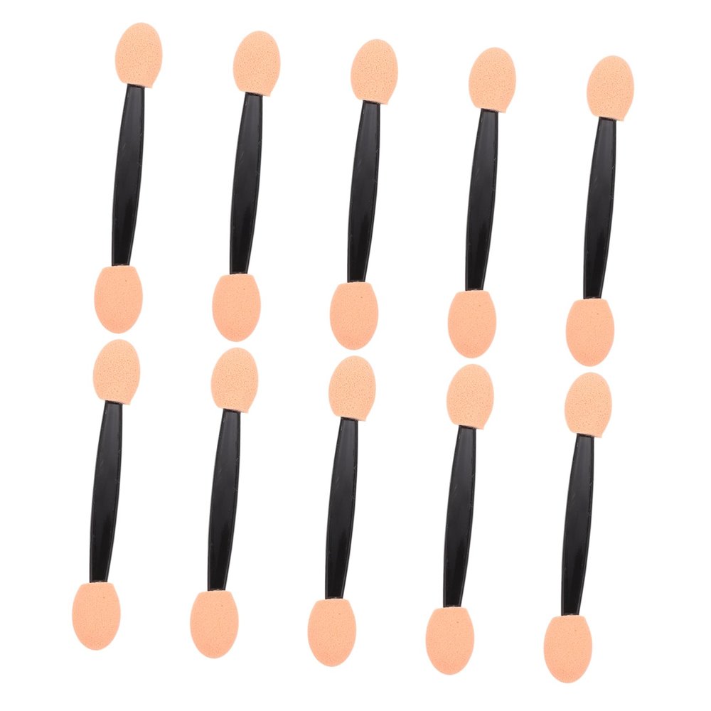 Beaupretty 100pcs Dual Side Disposable Eyeshadow Sponge Applicators Latex Makeup Sticks for Eyeliner Blending Eyebrow Eyelash Application Comfortable Oval Tips Portable for Daily Use and