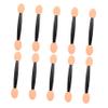 Beaupretty 100pcs Dual Side Disposable Eyeshadow Sponge Applicators Latex Makeup Sticks for Eyeliner Blending Eyebrow Eyelash Application Comfortable Oval Tips Portable for Daily Use and view 1