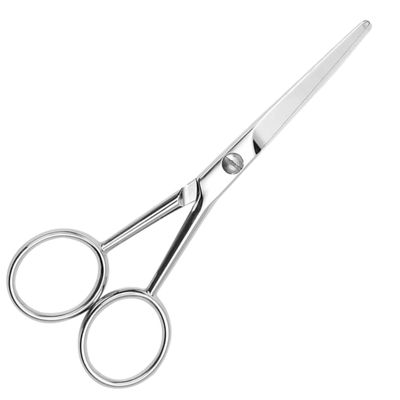 Garneck Stainless Steel Beard Scissors with Toothed Blades for Men Ergonomic Non Slip Mustache Trimming Scissors Precise Silver Grooming Tool for Facial Hair Maintenance