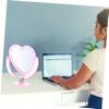 VOSAREA Heart Shaped Makeup Mirror with Pink Acrylic Base Rotatable Design view 2