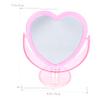 VOSAREA Heart Shaped Makeup Mirror with Pink Acrylic Base Rotatable Design view 3
