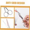 FOMIYES Stainless Steel Grooming Scissors for Men Non Slip Beard Trimming Scissors with Serrated Edges Ergonomic Silver for Precise Facial Hair Cutting view 3