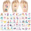 100PCS Mermaid Temporary Tattoos for Kids - Cute Under the Sea Party Favors, Perfect for Ocean Mermaid-Themed Birthdays, School Rewards, and Baby ShowersMermaids view 2