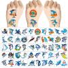 100PCS Shark Temporary Tattoos Sticker Sea Animal Fish Under The Sea Ocean Birthday Party Decorations Decor Favors Supplies Gifts Cute Fake Tattoo School Reward Themed (Shark) view 2