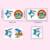 100PCS Shark Temporary Tattoos Sticker Sea Animal Fish Under The Sea Ocean Birthday Party Decorations Decor Favors Supplies Gifts Cute Fake Tattoo School Reward Themed (Shark) view 4