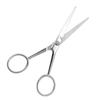 Baluue Stainless Steel Beard Trimming Scissors for Men with Skid Grip Toothed Precision Blades for Accurate Facial Hair Grooming Durable Silver Grooming Tool for Beard Cleaning and view 1